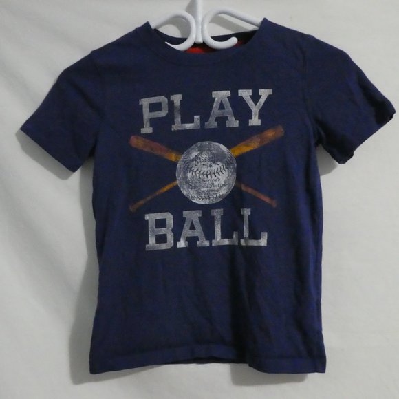 GAP KIDS small 6-7 years graphic tee "Play Ball" print / design, GUC - Picture 1 of 12